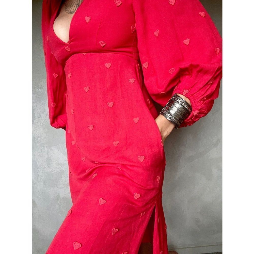 FARM Rio Red Heart Midi Dress - Picture 8 of 9